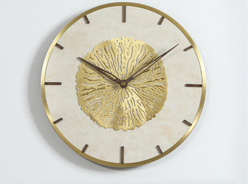 Modern Light Luxury Clocks, Gold Leaf Wall Clock